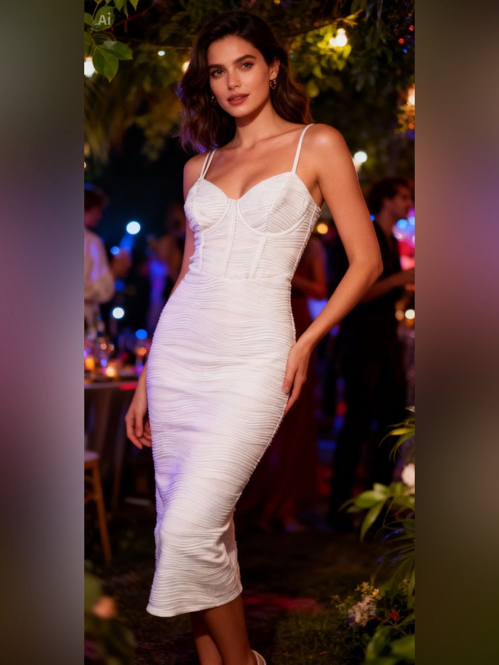 Windsor White Strapless Ruched Bodycon Dress - Picture 8 of 8